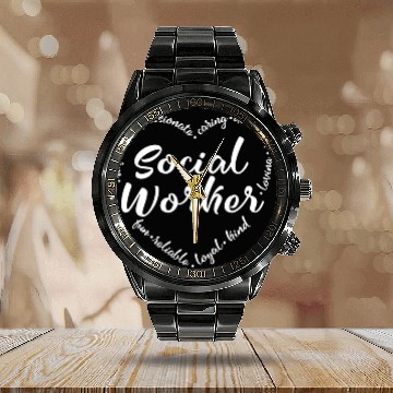 Discover Social Worker He - Social Work Calendar Steel Band Watch
