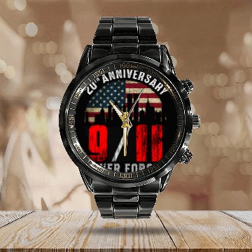 Discover Vintage 20th Anniversary 911 Never Forget 2001 Calendar Steel Band Watch