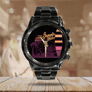 Discover Summer Paradise Calendar Steel Band Watch