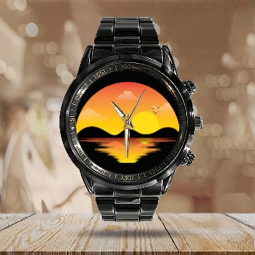 Discover Captivating Summer Sunset Calendar Steel Band Watch