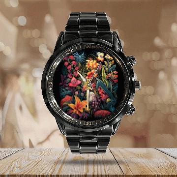 Discover Orchids Flowers Garden Blossom Orchid Lover Calendar Steel Band Watch