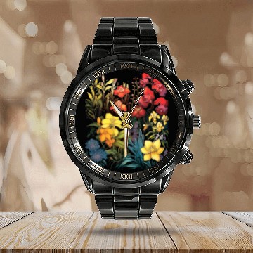 Discover Orchids Flowers Garden Blossom Orchid Lover Calendar Steel Band Watch