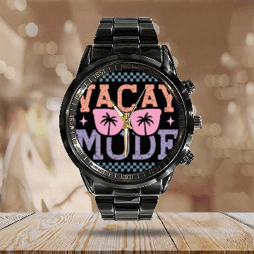 Discover Find Peace on Your Dream Vacation Calendar Steel Band Watch
