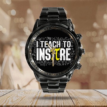Discover I Teach To Inspire Math Teacher Pi Day 3 14 Calendar Steel Band Watch