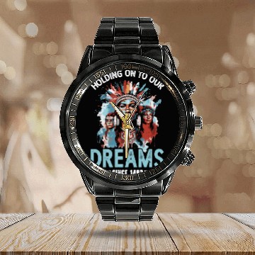 Discover Aboriginal Indians Indigenous Native American Day Calendar Steel Band Watch