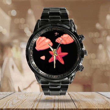 Discover "Beach Vibes Calendar Steel Band Watch: Embrace the Sun and Sand!"