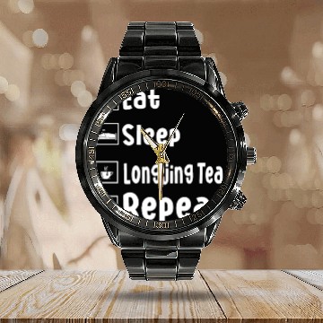 Discover Longjing Tea Lover Costume Calendar Steel Band Watch