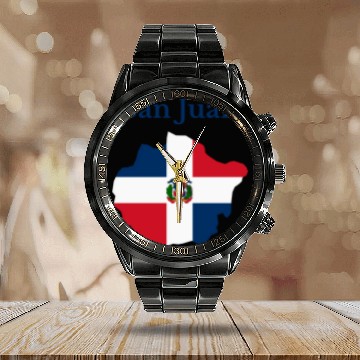 Discover San Juan Province Dominican Republic Calendar Steel Band Watch