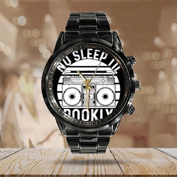 Discover Cool Retro No Sleep Til Brooklyn, Old School Porta Calendar Steel Band Watch