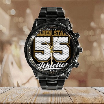 Discover Los Angeles City Golden State 55 Athletic Calendar Steel Band Watch