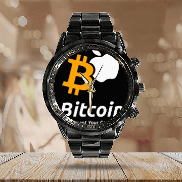 Discover Bitcoin Coin-Compliment Your Computer Calendar Steel Band Watch