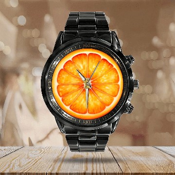 Discover Orange for a Orange lovers Calendar Steel Band Watch