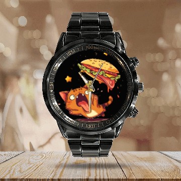 Discover Cat and Taco A Perfectly Delicious Pair Calendar Steel Band Watch