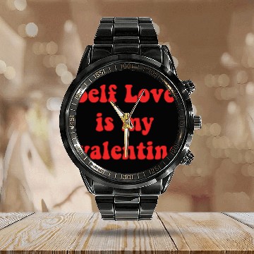 Discover Self love is my valentine cute summer stars Calendar Steel Band Watch