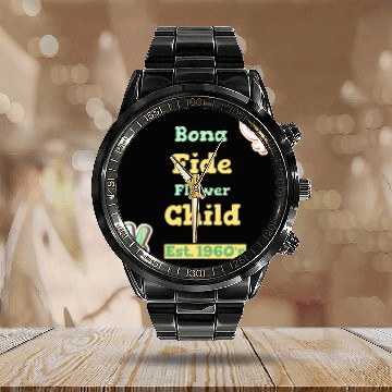 Discover DESIGNBona Fide Flower Child Est 1960s Calendar Steel Band Watch