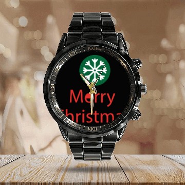 Discover Christmas Snowflake Merry Christmas Calendar Steel Band Watch