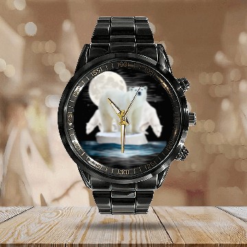 Discover Polar Bear Lover design, Wildlife Zoo Animal Lover Calendar Steel Band Watch