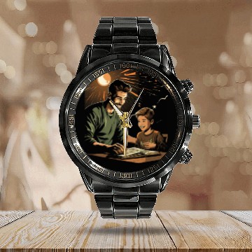 Discover Back to School Teacher Student Book Reading Calendar Steel Band Watch