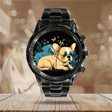 Discover Chihuahua | Sunday Sleep Cute Dog Good Night Calendar Steel Band Watch