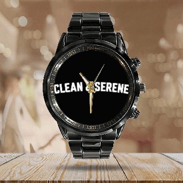 Discover CLEAN SERENE girl 80s gift Calendar Steel Band Watch