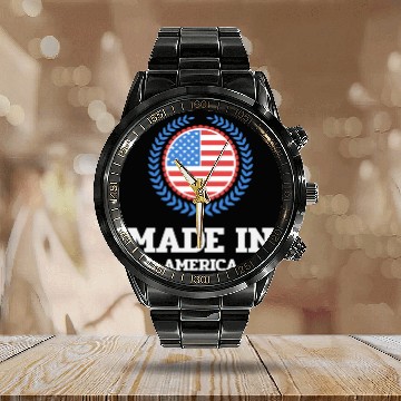 Discover made in america red girl love Calendar Steel Band Watch