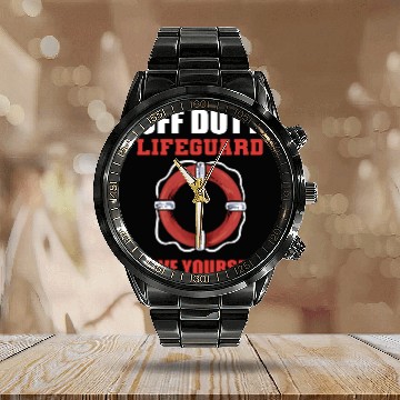 Discover Off Duty Lifeguard Beach Attendant Gift Calendar Steel Band Watch
