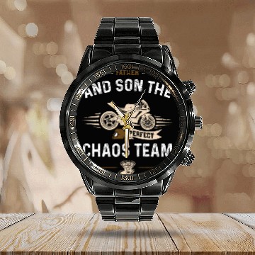 Discover Father And Son The Perfect Chaos... Calendar Steel Band Watch