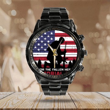 Discover Honor The Fallen Heroes Memorial Day Us Flag Calendar Steel Band Watch