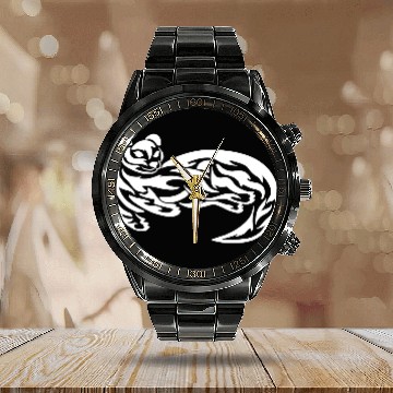 Discover Tribal Otter Tattoo Calendar Steel Band Watch