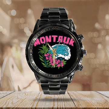 Discover Montauk New York Summer Nyc Tropical Montaukett Calendar Steel Band Watch