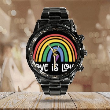 Discover LOVE IS LOVE Calendar Steel Band Watch