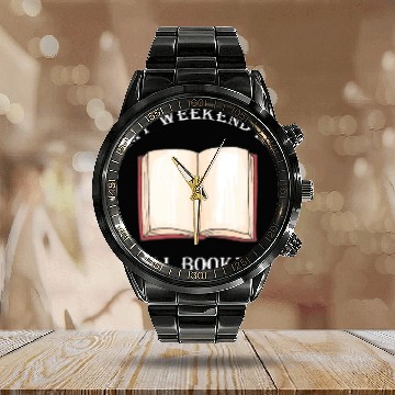 Discover My Weekend Is All Booked Book Lover Bookish Calendar Steel Band Watch