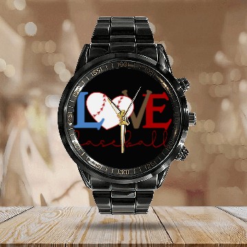 Discover Baseball Lover 80s Calendar Steel Band Watch