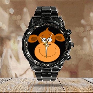 Discover Monkey Face Calendar Steel Band Watch