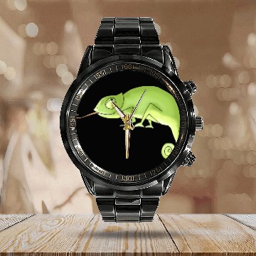 Discover Green Chameleon Calendar Steel Band Watch
