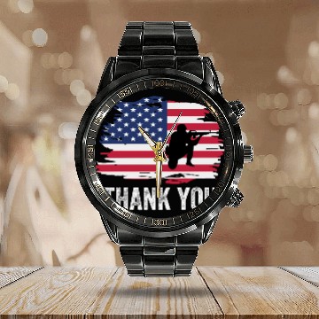 Discover Thank You Us Flag Memorial Day Calendar Steel Band Watch