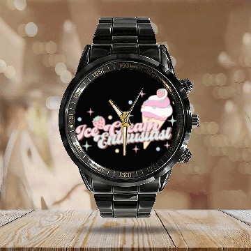 Discover Ice Cream Enthusiast, Happy Summer Holiday Calendar Steel Band Watch