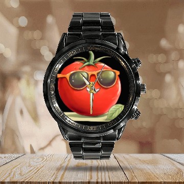 Discover Tomato Gardening Gardener Vegan Fruit Vegetable Calendar Steel Band Watch