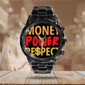 Discover Money Power Respect Calendar Steel Band Watch