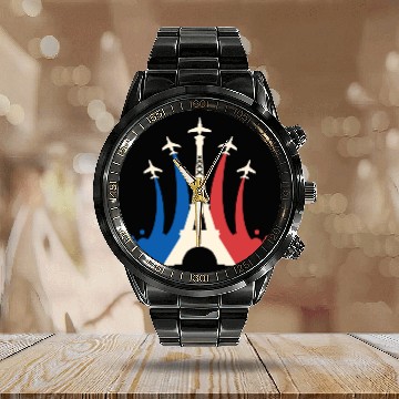 Discover Bastille Day Calendar Steel Band Watch
