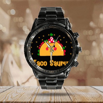 Discover Taco Saurus Natural Toddler Calendar Steel Band Watch