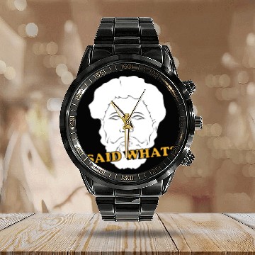 Discover I Said What Philosophy Socrates Teacher Reading Calendar Steel Band Watch