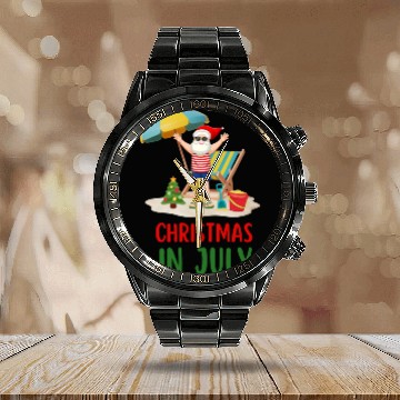 Discover CHRISTMAS IN JULY Calendar Steel Band Watch