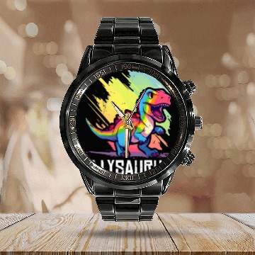 Discover Dinosaur LGBT Transgender Lesbian Gay Community Calendar Steel Band Watch