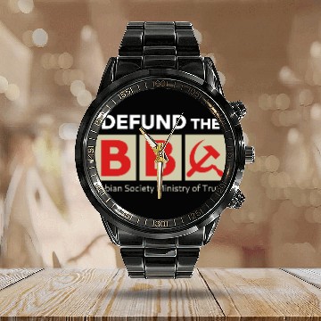Discover DEFUND BBC Fabian Society Ministry of Truth Calendar Steel Band Watch
