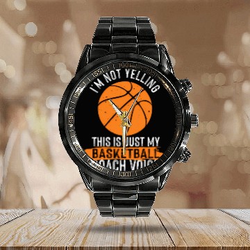 Discover Basketball Coach Basketball Coaching Voice Calendar Steel Band Watch