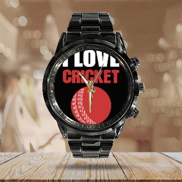 Discover I Love Cricket Sport Coach Gift Calendar Steel Band Watch