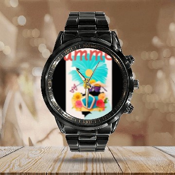Discover Summer Vibes Calendar Steel Band Watch - Embrace the Sun with Style