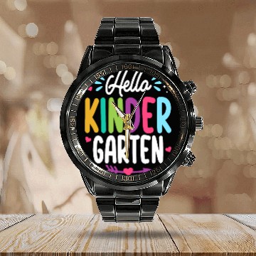 Discover Hello Kindergarten Back To School Teacher Student Calendar Steel Band Watch