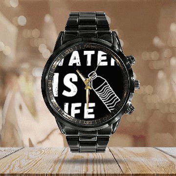 Discover Water Is Life Save Water Save The Planet Earth Calendar Steel Band Watch